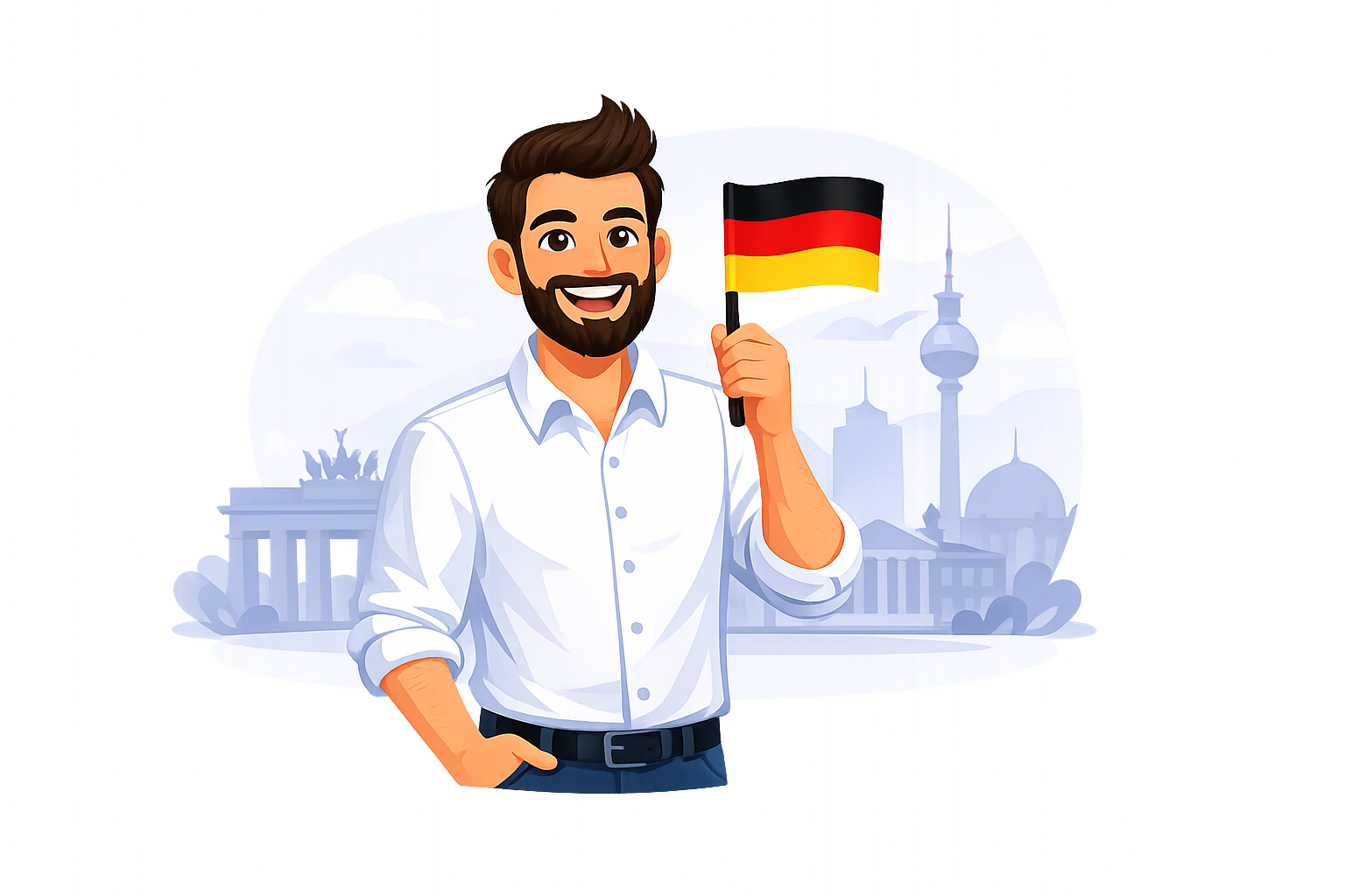 Mann mit deutscher Flagge